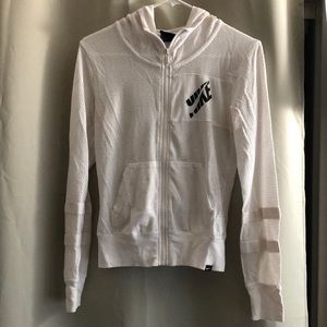 Nike White Mesh Full Zip Hoodie. Size XS.